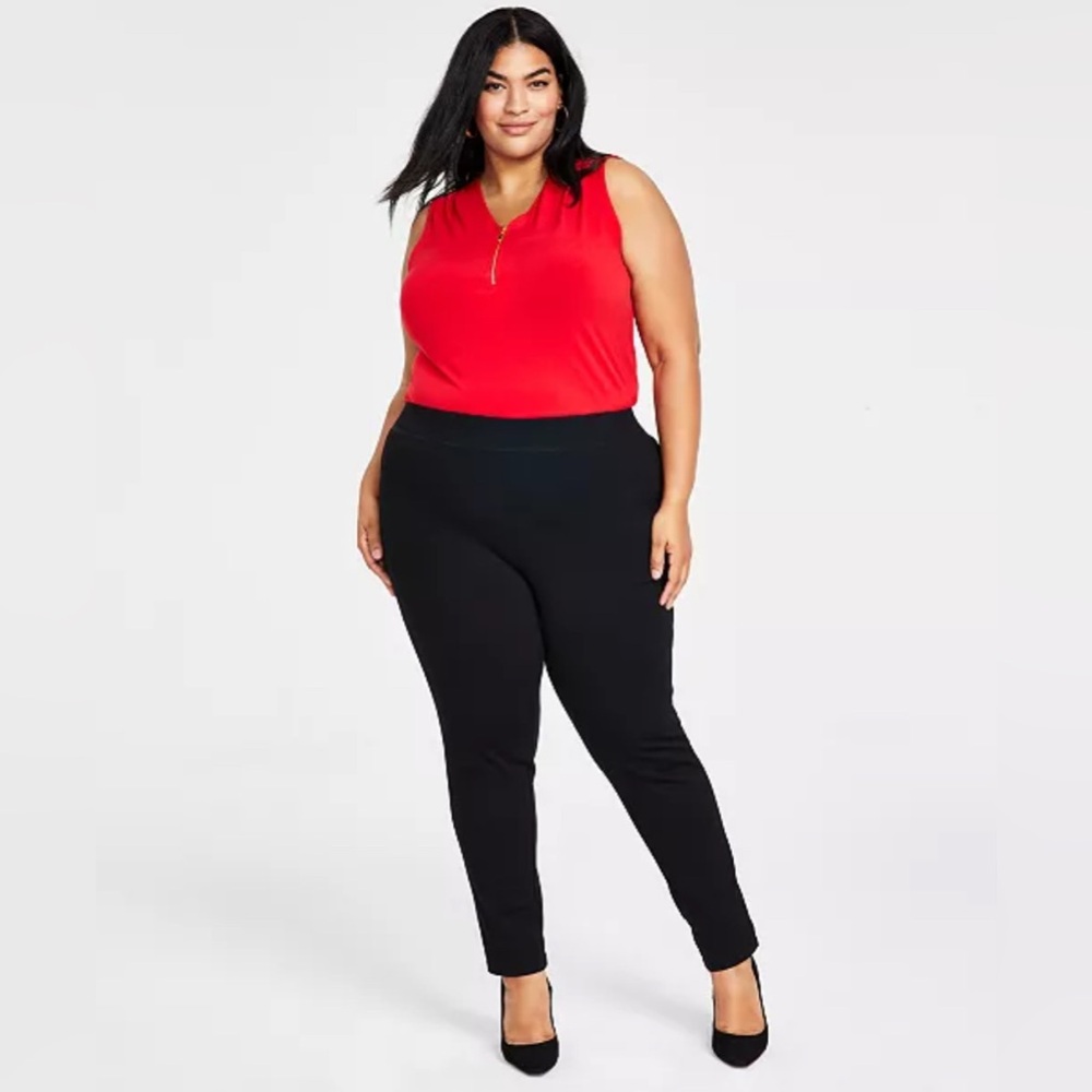 INC International Concepts Black Ponte Pant Plus Size Pant